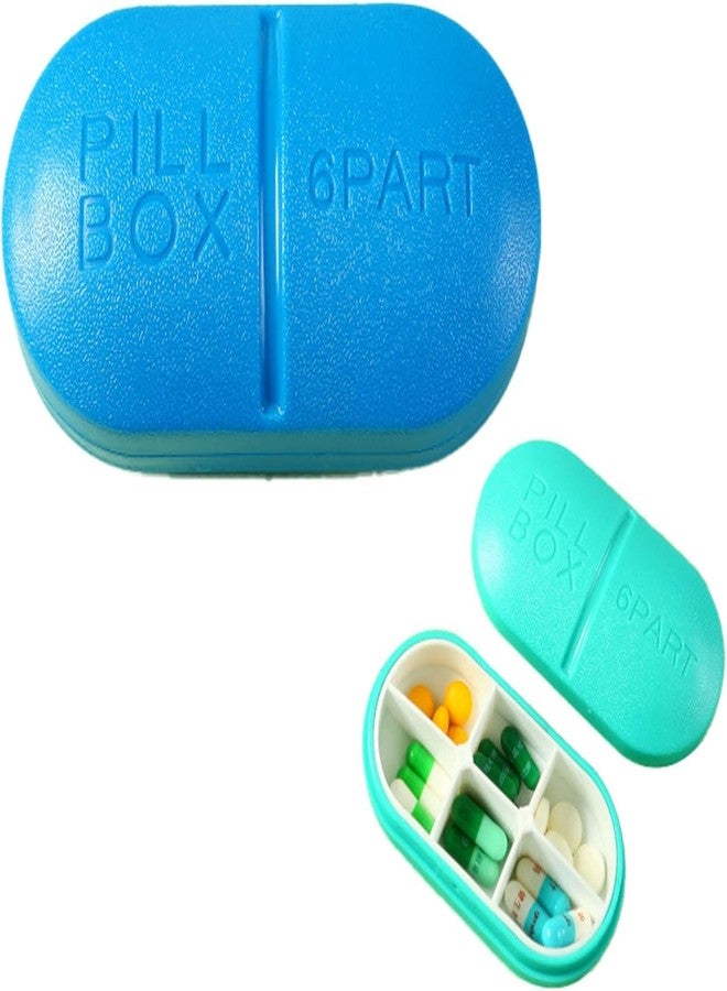 PRAMANTA Travel Pill Organizer 6 Compartment Portable Pill Box Small Medicine Vitamin Container Holder Organizer Box Hold Vitamins Tablet Pills (1Pcs) - Image 1